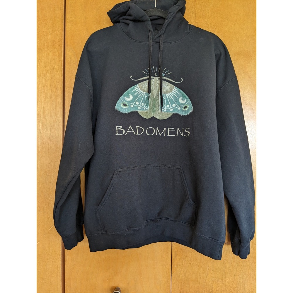 Bad Omens Band Hoodie Black Luna Moth Graphic Sweatshirt XL Gildan Softstyle